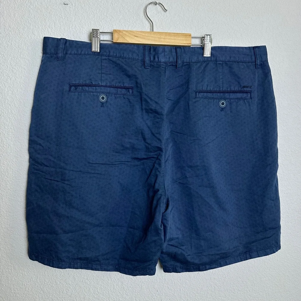 Johnnie-O Mens Blue Cotton Linen Micro Pattern Flat Front Shorts Size 40